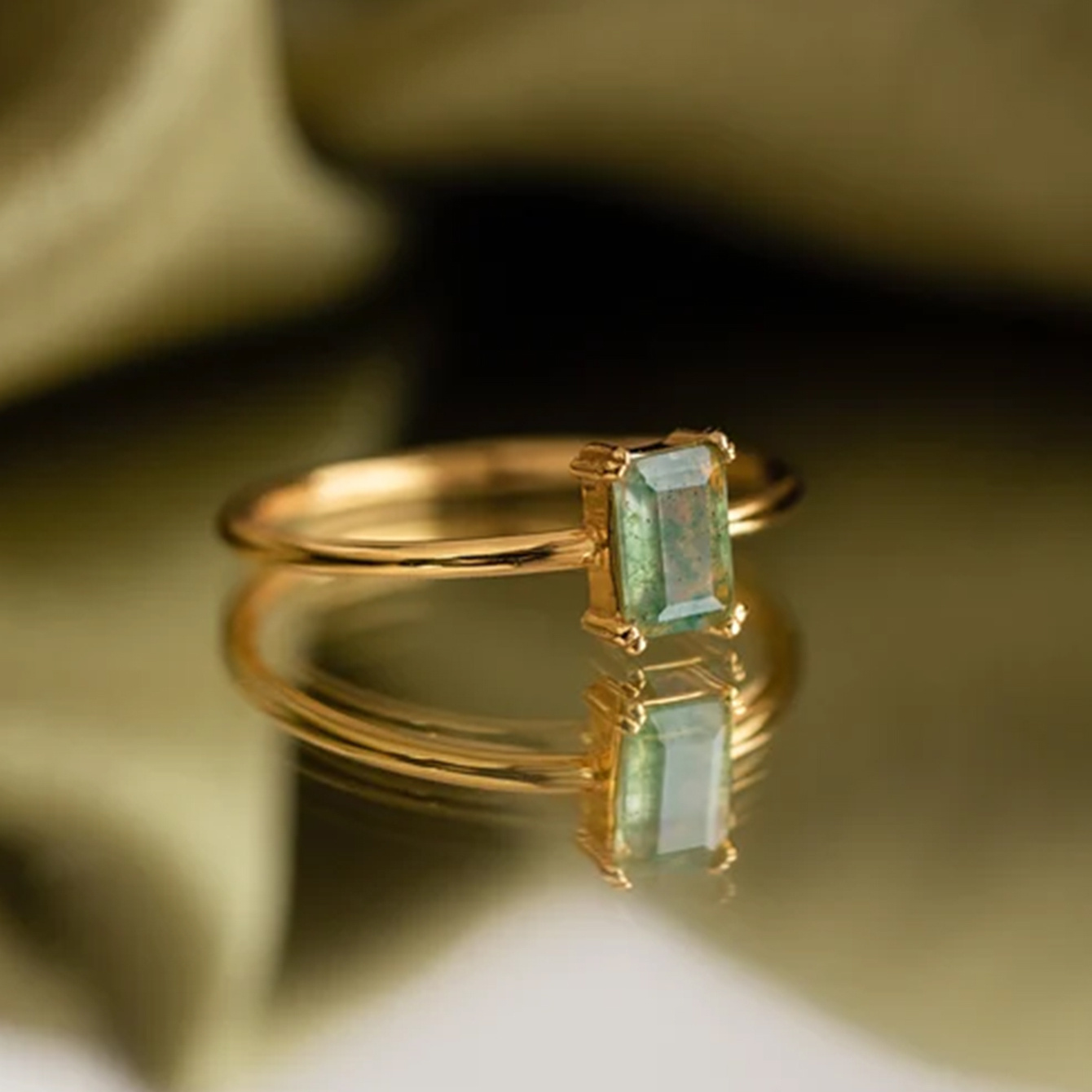 Bamos Elegant Claw Setting Agate Ring: With Natural Stone Texture, Suitable For Daily Wear Or As A Gift