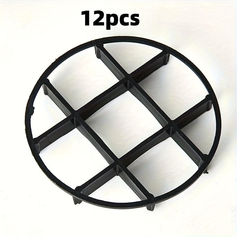 Image of 12pcs Plastic Anti-fungus Trays - Round Design Prevents Water , Promotes Air , Suitable For Indoor Potted Plants, Gardening Tools, Home Support, Modern Perforated Design Durable Plant Trays