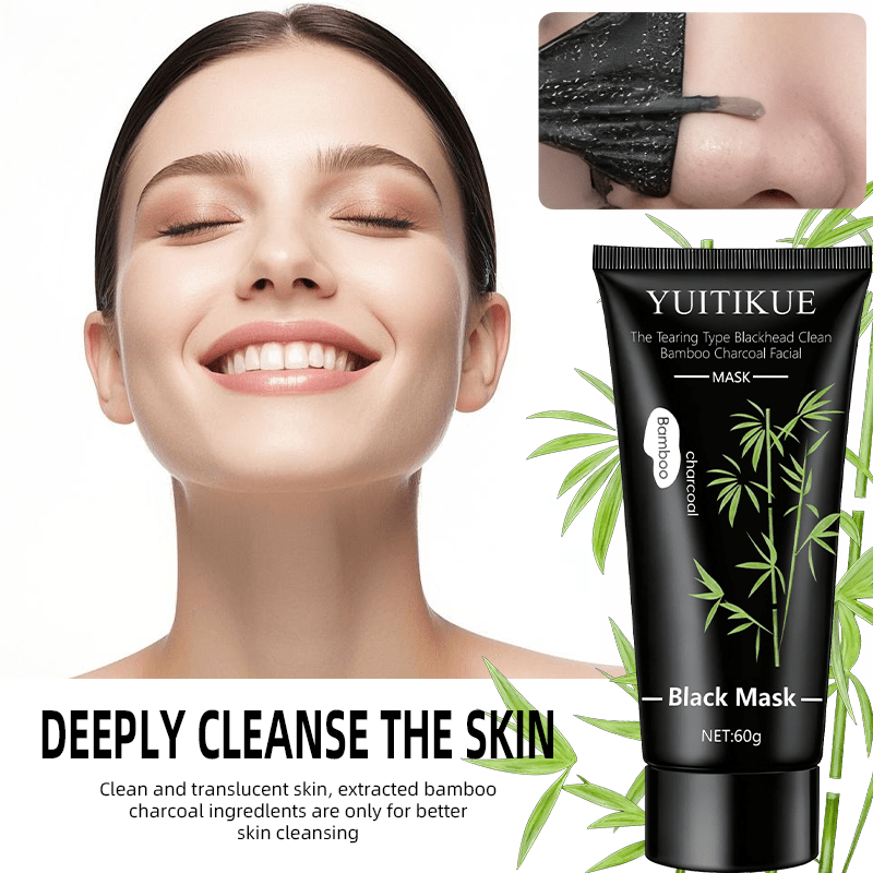 YUITIKUE Masque Nettoyant pour Points Noirs Type Déchirant au Charbon d'Argile - Nettoyage en Profondeur, Conception Puissante à Déchirer, Doux pour Hommes & Femmes, Rafraîchissant & Non Irritant