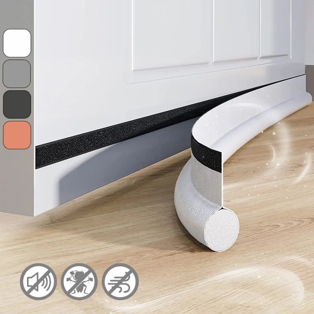 TEMU 2pcs Adjustable Under Door Draft Excluder Set, Twin Tube Filler Seal For Noise Reduction, Weather Stripping , Washable Cover Protection, Perfect