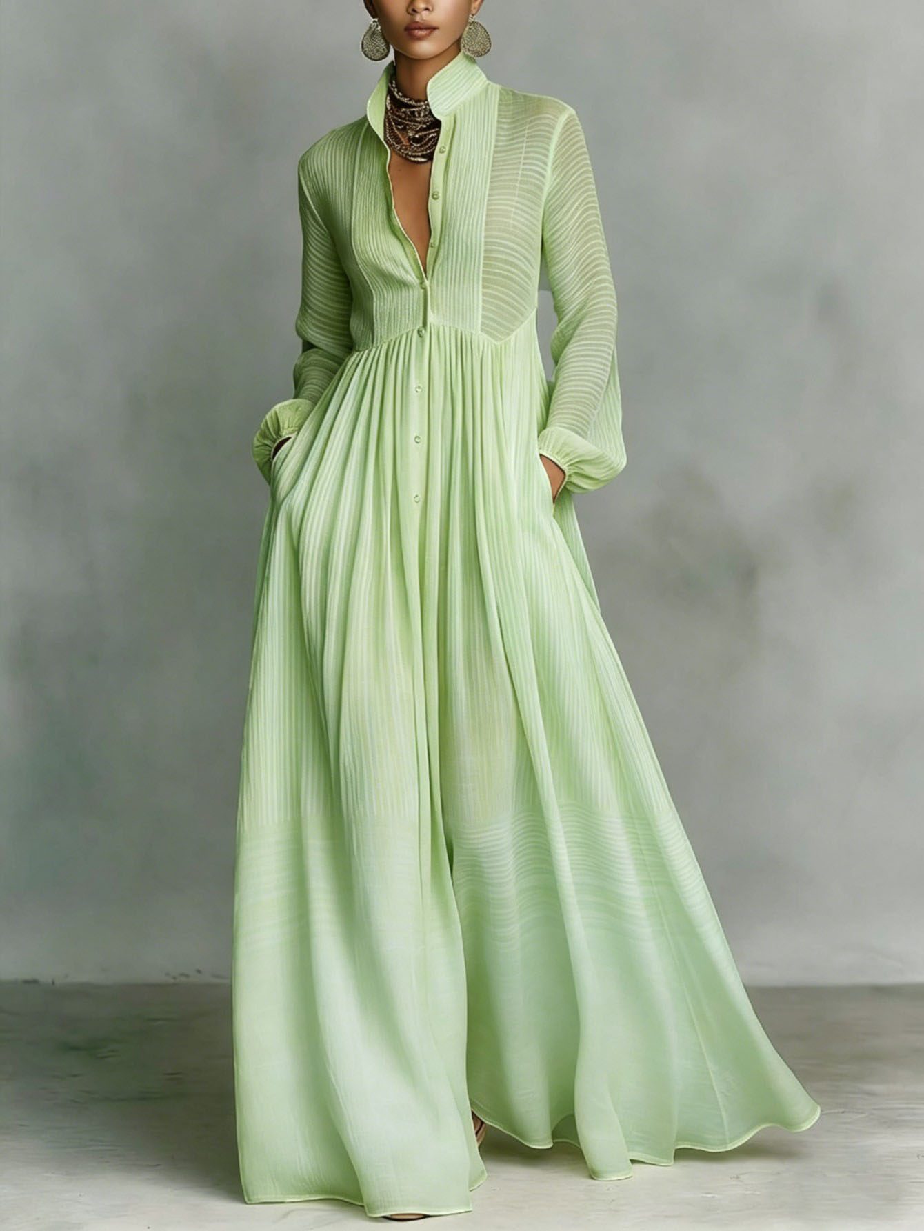 light green maxi dress LIMONCILLO LAKE GREEN MAXI DRESS | CULT MIA main image 1