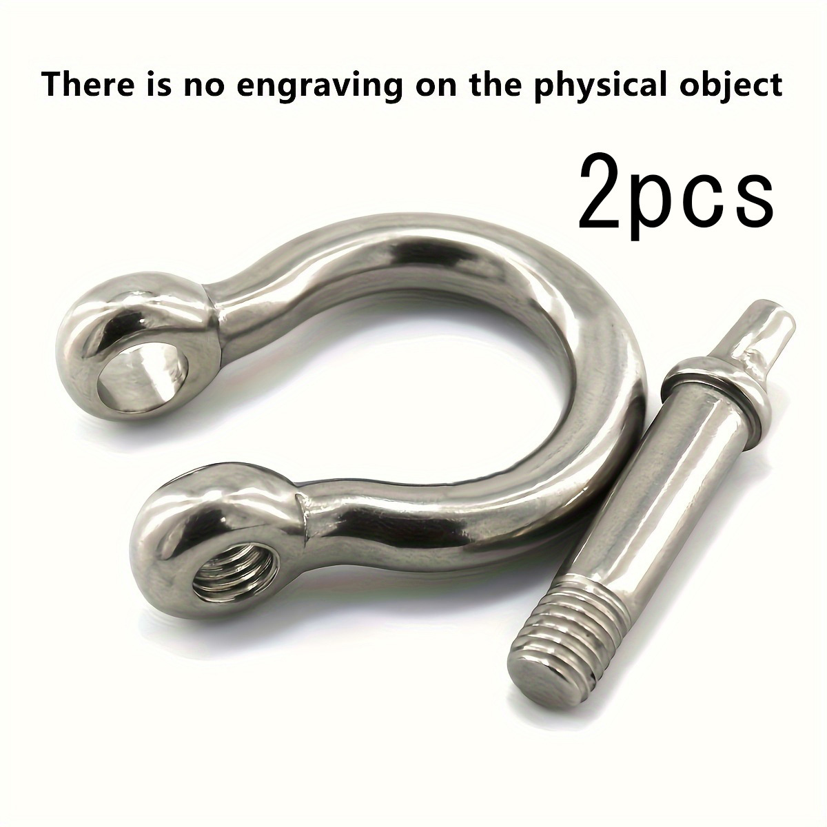 

2pcs Heavy Duty Stainless Steel D-ring Shackles - 1/2 Inch Bow Shackle With Clevis For Secure Lifting And Rigging, No Engraving On