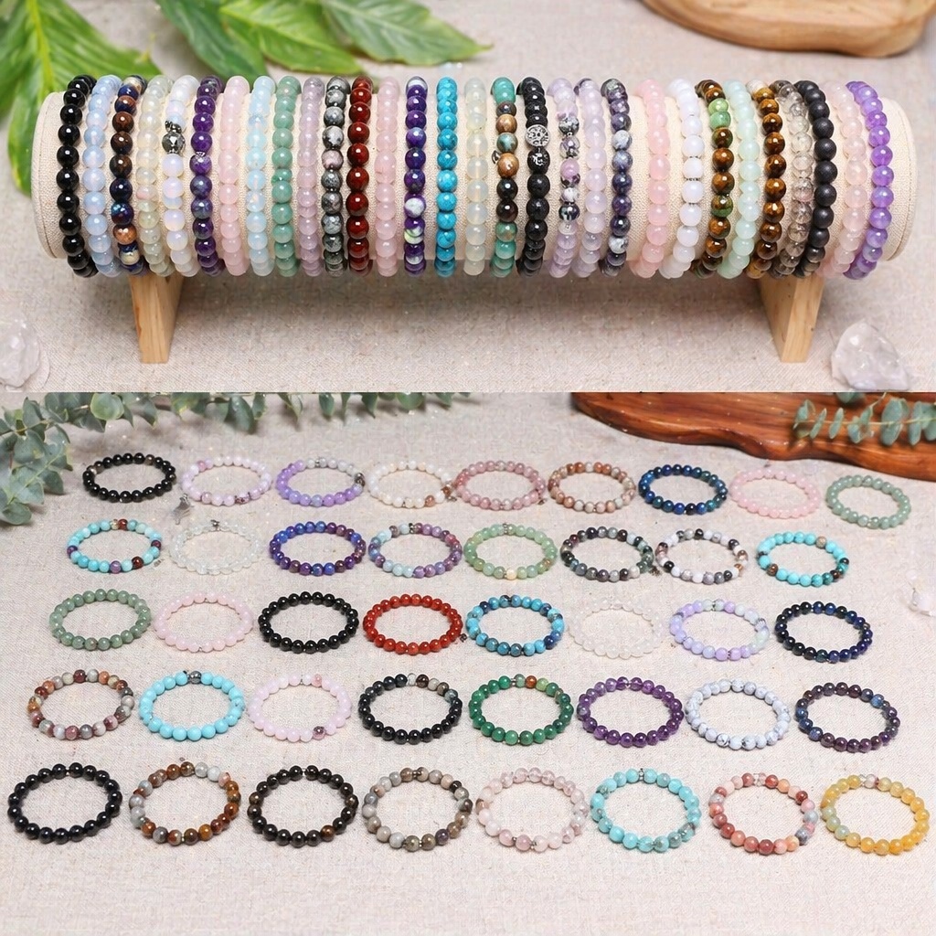 19pcs Bohemian Style Glass Bead Bracelet Set, Unisex