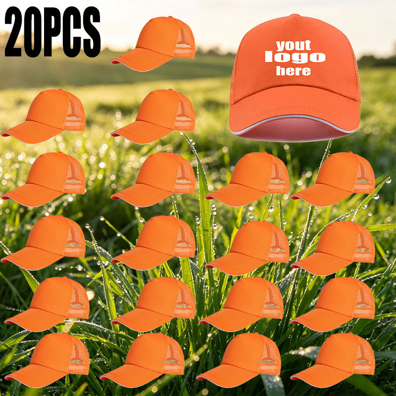 20pcs Personalized Custom Baseball Caps with DIY Logo