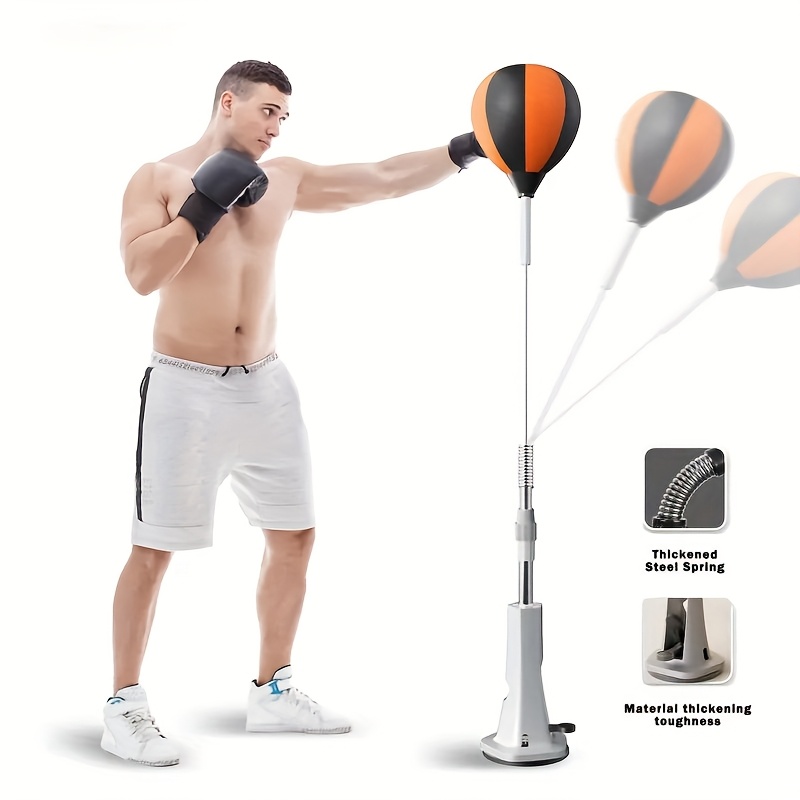 height adjustable punching bag 55 63 inches spring base battery free with air pump tools durable pu   steel for home fitness relax reflection training an ideal gift for 5pcs festivals worldwide