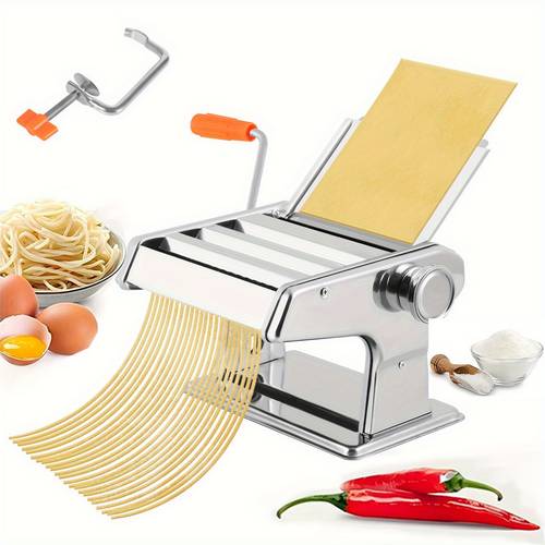 3 blade integrated hand cranking dough kneading and pressing machine hand made dough machine adjustable thickness setting pasta machine pasta roller and cutter 2 5mm 4mm 9mm roller suitable for making homemade pasta