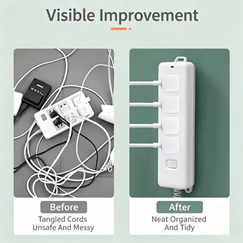 6pcs Plug and Socket Holder with Traceless Wall Mounted Hooks