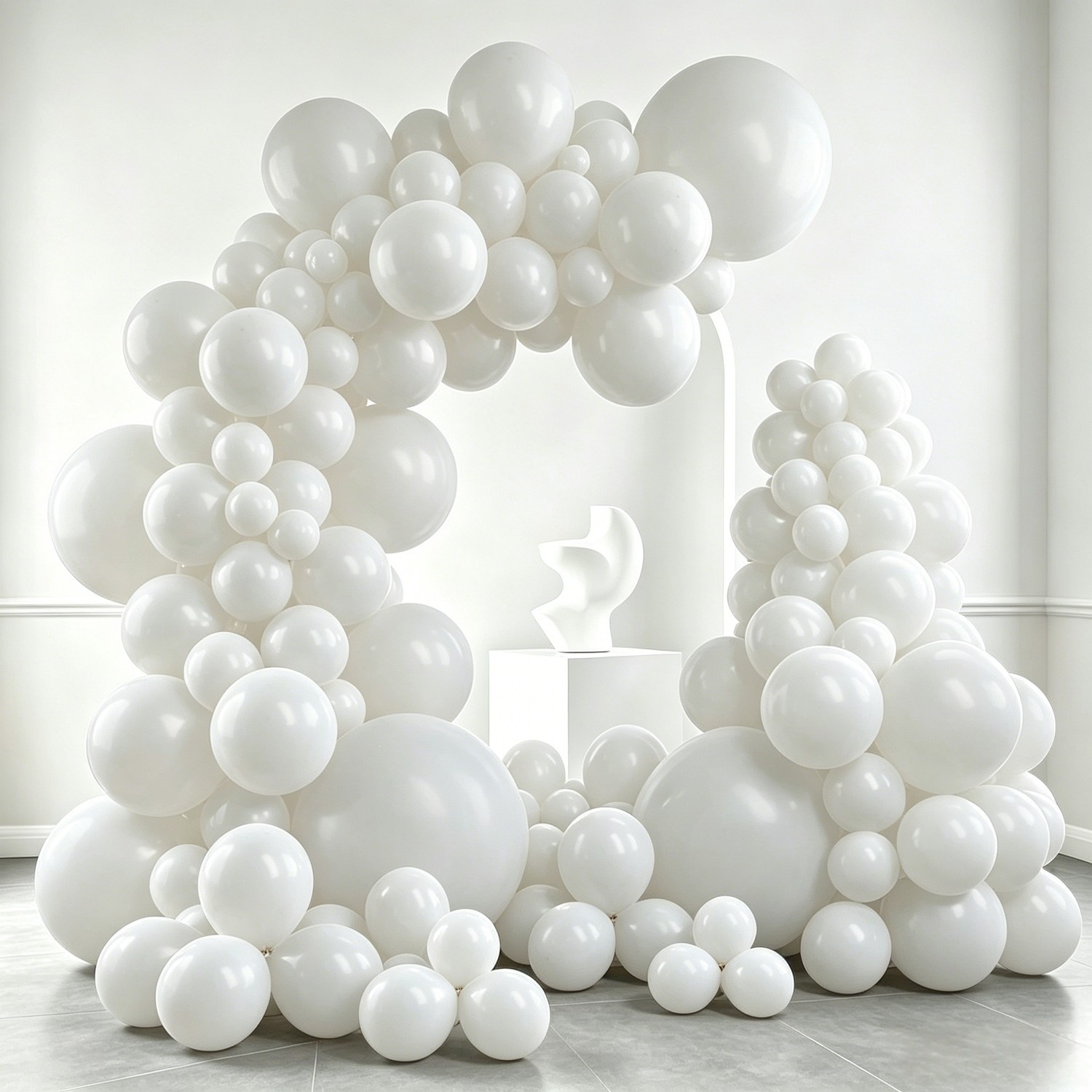 Image of White Balloons 110pcs Different Sizes Of 18 10 5 Inch White Balloons Arch Kit Garland For Baby Shower Birthday Graduation Anniversary Retirement Party Decorations
