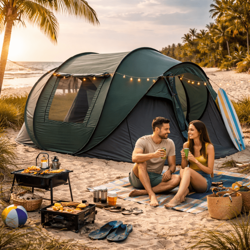 4-Person All-Season Instant -Up Tent with Quick Setup, Spacious Round Camping Tent Suitable for, Lightweight Portable Outdoor Shelter with Mesh Ventilation & Mosquito Proof for &, Durable for Car Camping, Picnics, Year-Round