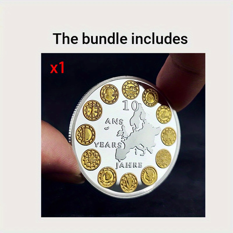 TEMU Replica Coin Eu Europe 10 Year Golden Collectibles Commemorative Collection
