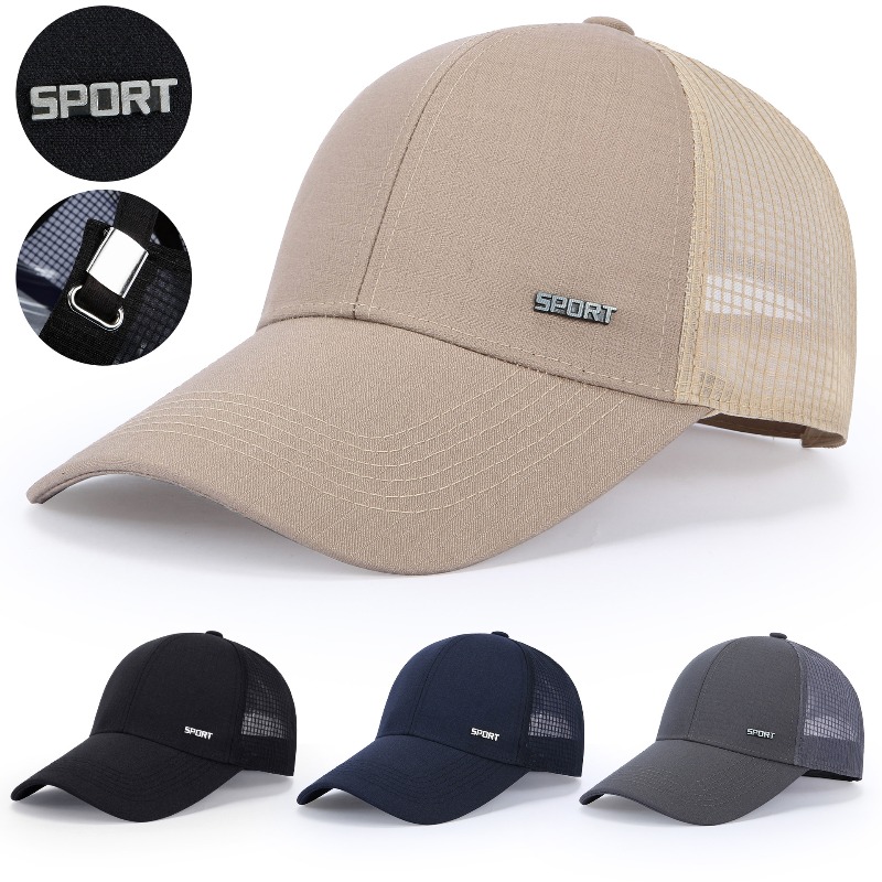 Men'S Summer Breathable Mesh Baseball Cap, Outdoor Sports Duckbill Hat, Korean Trendy Men'S Hat