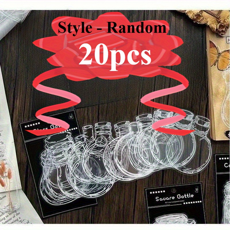 TEMU Lot de 20 marque-pages transparents en PVC - Styles aléatoires, convient pour les marque-pages de bricolage à en extérieur, les marque-pages à ,