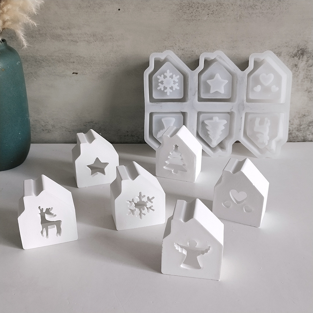 

6 Atmosphere Light House Silicone Mold Moose Snow Angel Drop Glue Mold