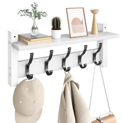 coat rack wall mount with shelf coat hanger walls mounted hat rack for walls shelf with 5 coat hooks wall hanger for entryway