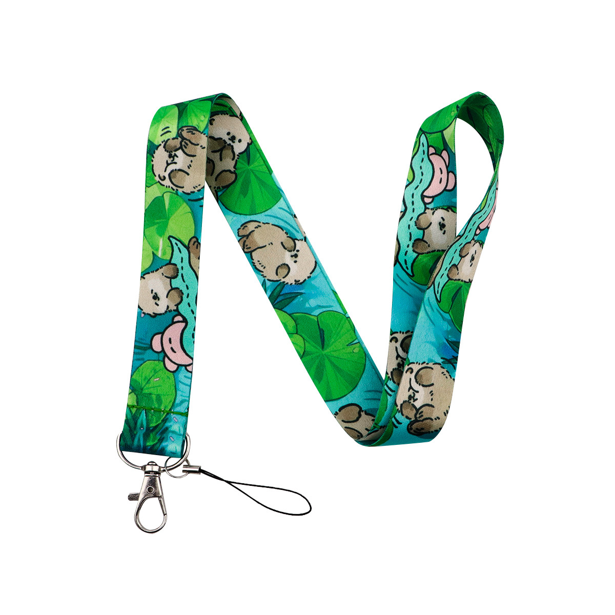 TEMU 2D 1pc Otter Lanyard Porte-clés Porte-cartes d'identification Porte-cartes de crédit Pass Mobile Charme Sangles de cou Porte-badge Porte-clés