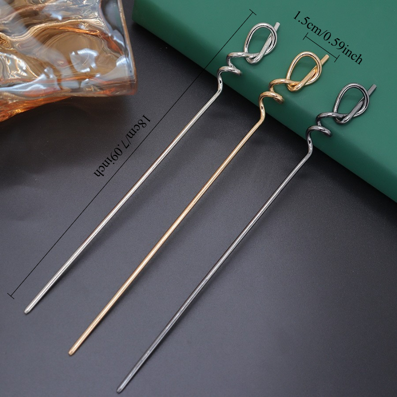 TEMU Ensemble de 3 épingles à cheveux minimalistes vintage, peignes à cheveux en métal pour femmes, pour chignons faciles à faire et ajouts de