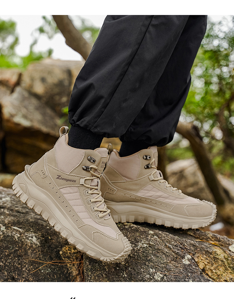 Nuevos Botas de Senderismo Deportivas de Caña Alta Oversize para Otoño, Cómodas Zapatillas Casuales Ligeras de Suela Gruesa, Adecuadas para Actividades al Aire Libre Durante Todo el Año, Caminar, Viajar, Escalada y Equipo de Camping