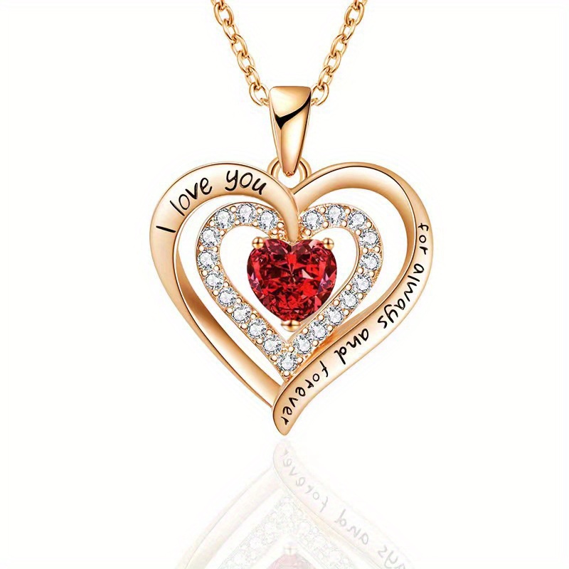 TEMU Luxury Pendant Necklace, Heart Pendant Women's Jewelry Necklace, Perfect Gift For Girlfriend, Friend, Wife, Mother, Versatile For Daily Wear,