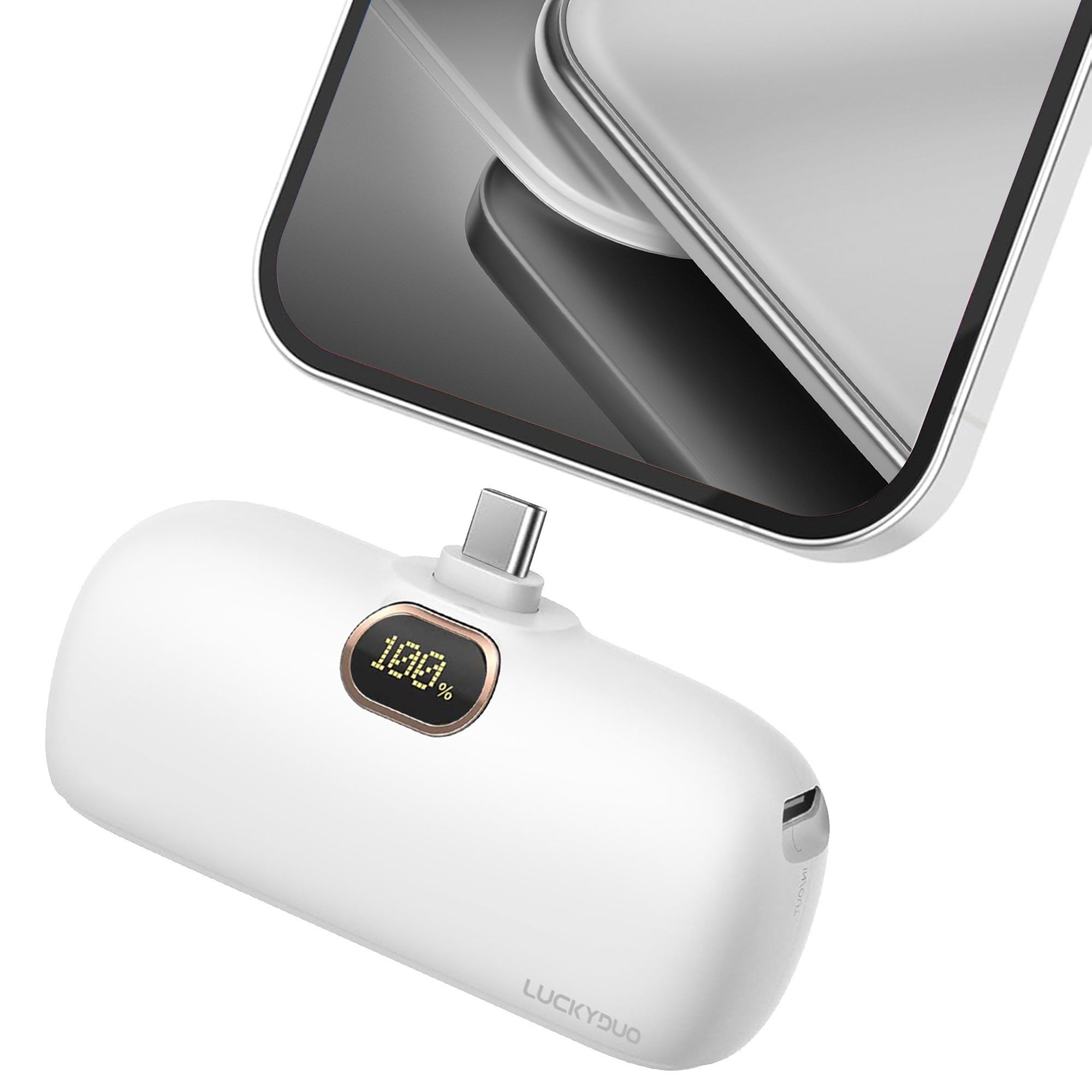 TEMU Power Bank Ultra Compact Type-c Portable Charger 5000mah, With Pd20w Fast Charging And Led Display, Easy To Carry For Traveling/outdoor Use,