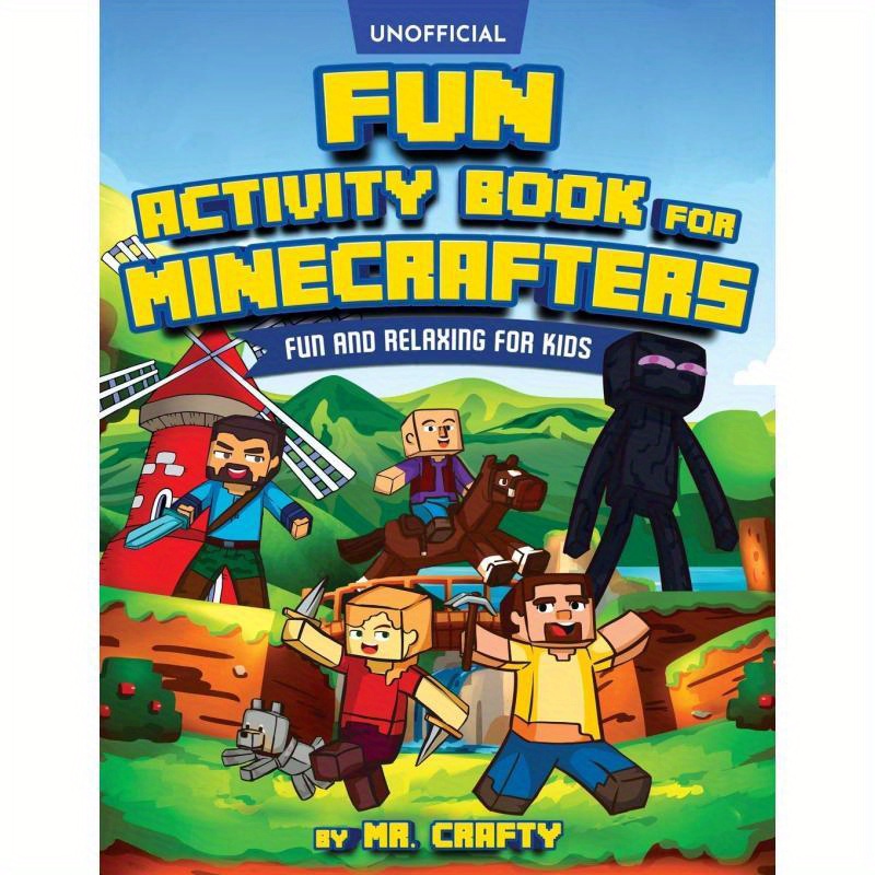 TEMU Fun Activity Book For Minecrafters:an Unofficial Block-based Game Book Coloring, Puzzles, Dot To Dot, Word Search, Mazes And More:fun And