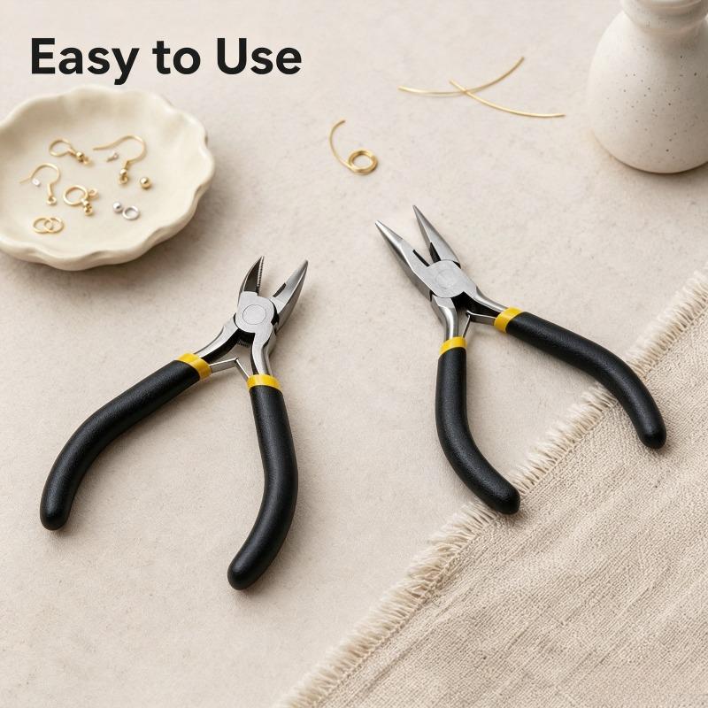 TEMU Mini Pince à Dents avec Poignée Antidérapante pour la Fabrication de Bijoux Électroniques, Pince de Coupe