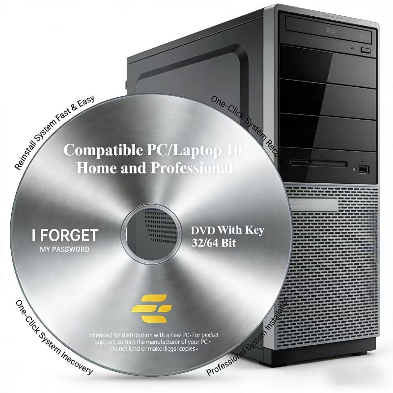 TEMU 1pc Installation Pure Version System Reinstallation Disc Supports Multi-models Plug And Play Compatible With Pc/laptop 11/10 Home And