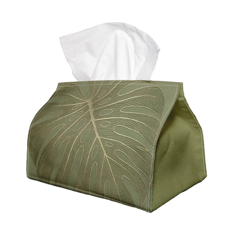 TEMU 1 Boîte à mouchoirs - Imprimé feuille de palmier tropical, tissu durable pour cuisine, salon, chambre, voiture pour la décoration de et des
