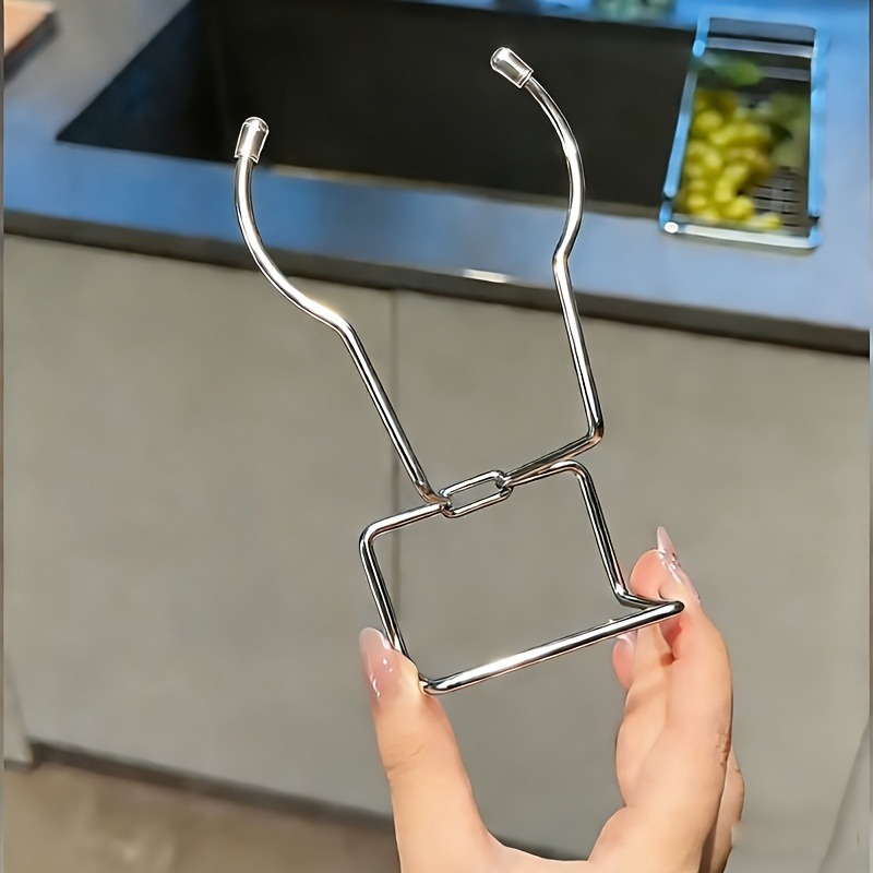 TEMU 1 support d'évier de cuisine perçage en acier inoxydable pour éponge, support de suspension pour robinet, pour savon, éponge à récurer, billes,