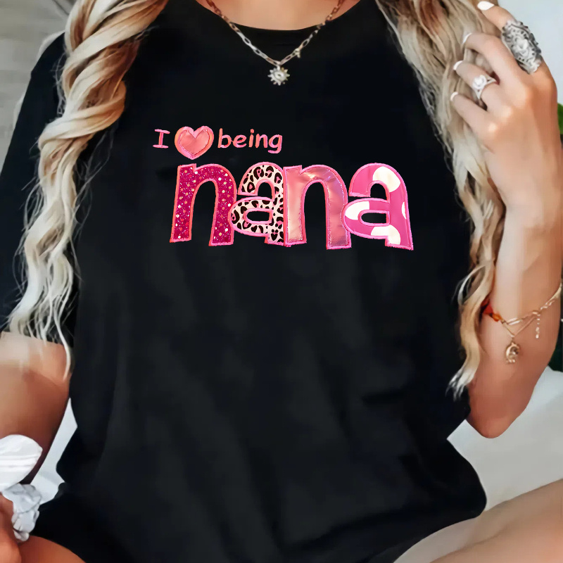 

Size '' Graphic Tee - Casual Short Sleeve, Round Neck With Stretch, Machine Washable - Spring/summer Women'