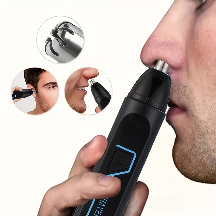 1pc 3 in 1 multifunctional electric nose ear hair trimmer eyebrow groomer rechargeable usb charging nose hair clipper with 150mah battery 36v operating voltage   usb c cable cleaning brush Product details 2