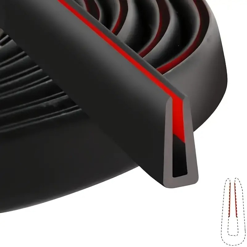 TEMU 3-meter Door Strip, Self-adhesive U-shaped Rubber Edge Sealing Strip, Metal Edge Protector, Suitable For Car Doors, Glass And Desktop Corners,