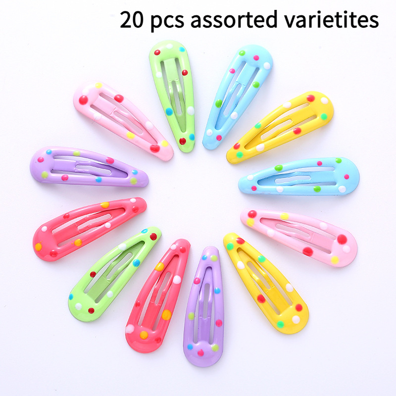 20pcs- Colored Polka Dot Clips Colored Polka Dot Bb Clips