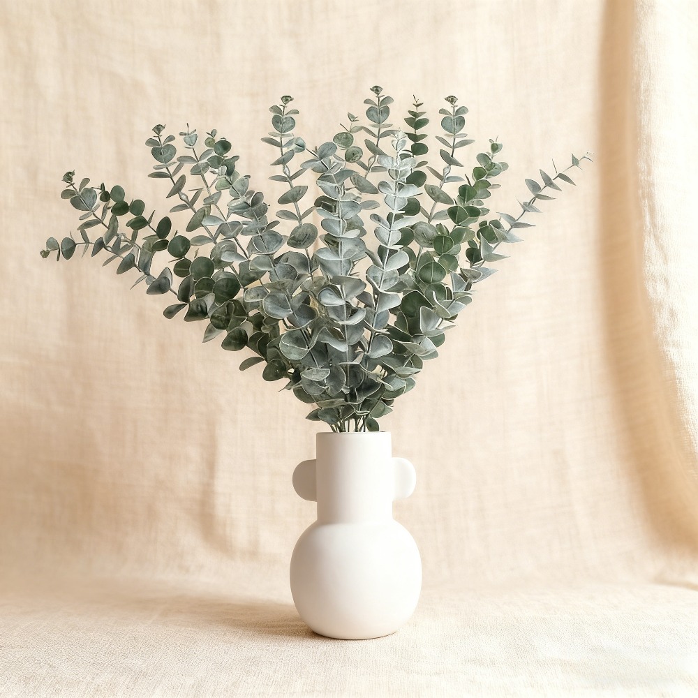 Image of 35pcs Realistic Green Artificial Eucalyptus Stems - Eucalyptus Branches Suitable For Wedding, Farmhouse, Holiday Decor, Table Centerpieces - Battery-free Plastic Foliage, No Maintenance Required