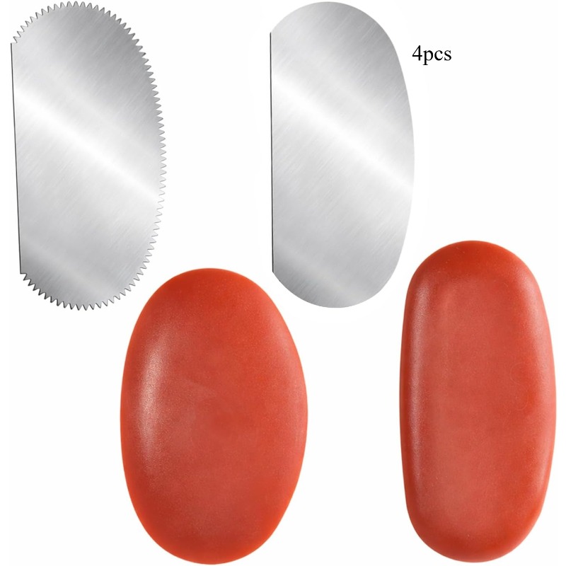 TEMU 2 stuks Rubber Klei Vormmes en 2 stuks Keramische Gekartelde Vormmes, Aardewerk Gereedschap Metaal Klei Schrapers, Gekartelde Spatels, Beeldhouw