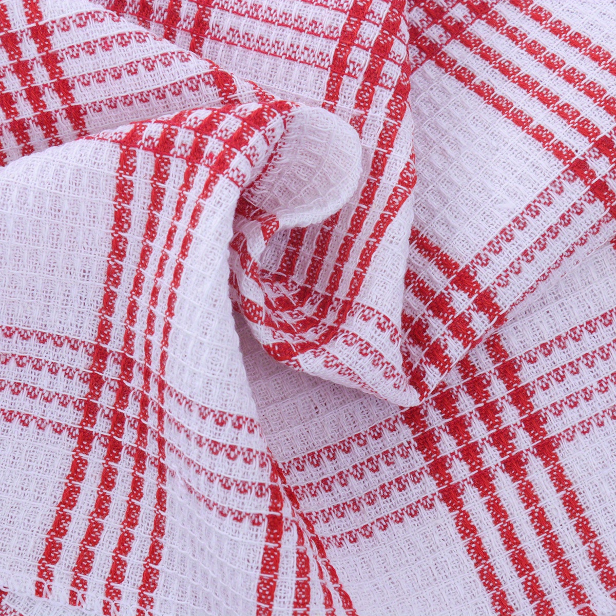 12pcs Retro Plaid Kitchen Towels - Super Absorbent Coffee Grid Weave, 25x25cm, Polyester Blend Dish Cloths for Kitchen, Bathroom