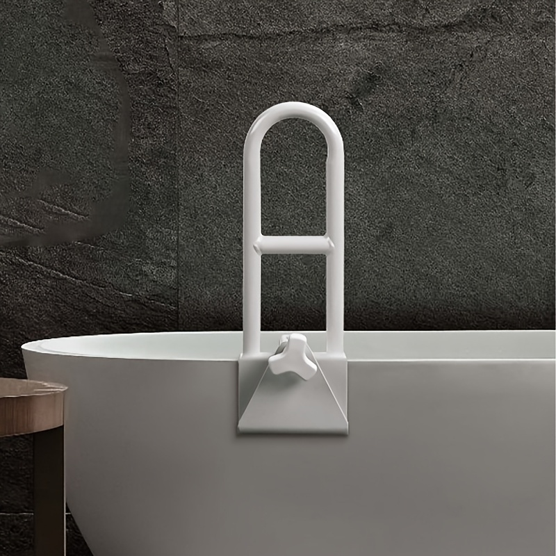 1pc high carbon steel bathtub safety handrail   strong and   auxiliary lifting anti fall handrail white non slip   to perforate   very suitable for the elderly and disabled bathtub accessories details 6