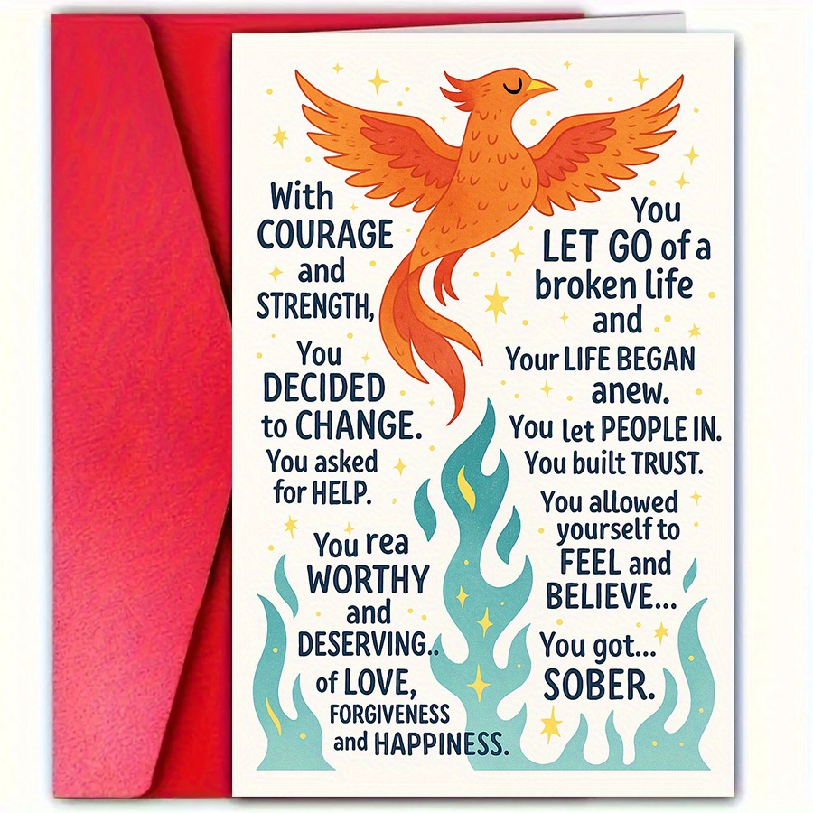 TEMU 1 Inspirational Recovery Card, Conveying Strength And , For Celebrating Recovery And . Thank You Card, Halloween Card, Christmas Card, Birthday