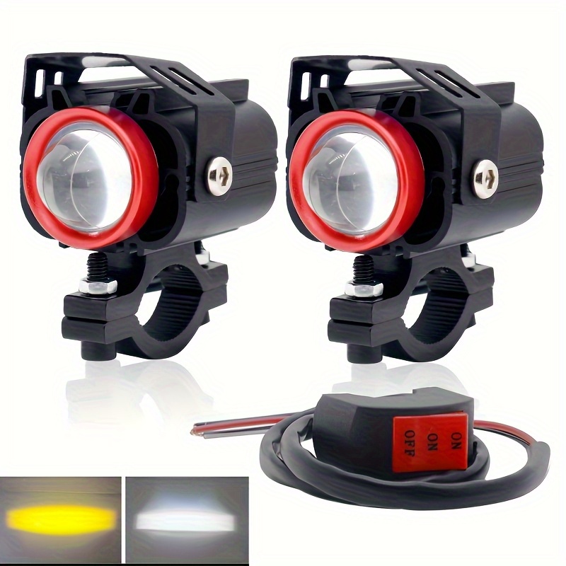 TEMU 2pcs Motorcycle Led Lights With On/ Off Switch-aluminum Body 12-24v Hard-wired (no Battery Required) For Cars, Motorcycles, Suvs, Offroad, Pickup, Ect