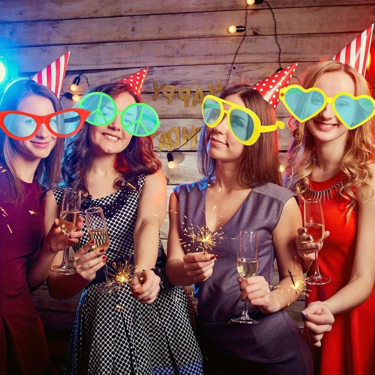 6pcs Oversized Glasses for Party Costumes and Role-Playing