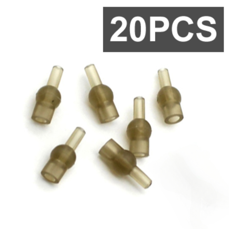 Image of 20pcs Of Soft Pvc Rubber Stoppers - Fishing Line Sleeves, Designed In Brown For -free Use, Ensuring Management And Tackle Organization (fishing Rig Additions)
