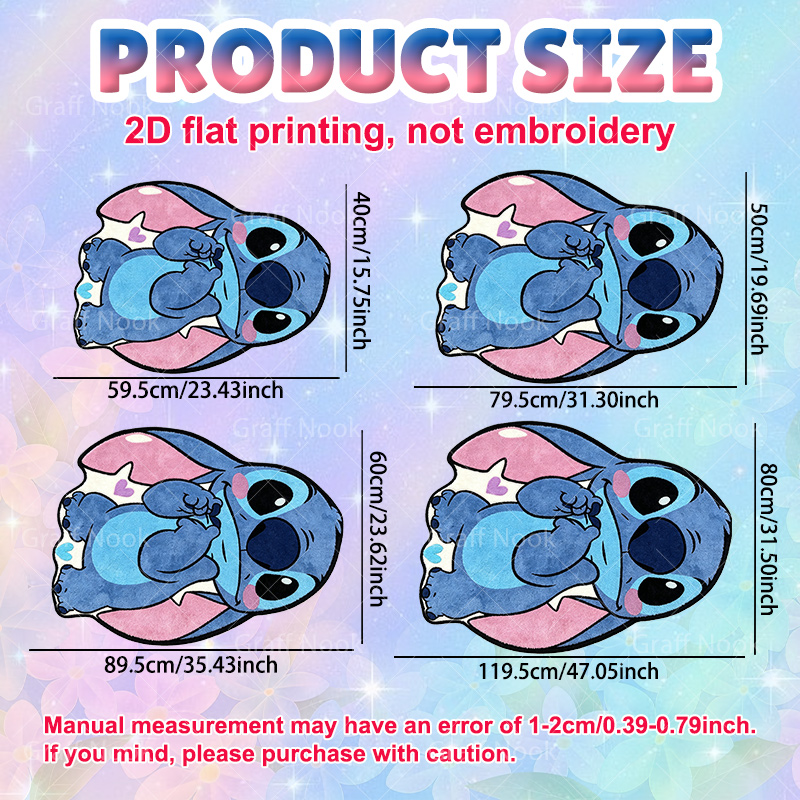TEMU 2d Flat, 1pc Stitch Themed Doormat, Irregular Shape, , Suitable For Living Room, Bedroom, Kitchen, Bathroom Anti-slip Mat, Decor, Holiday Gift,