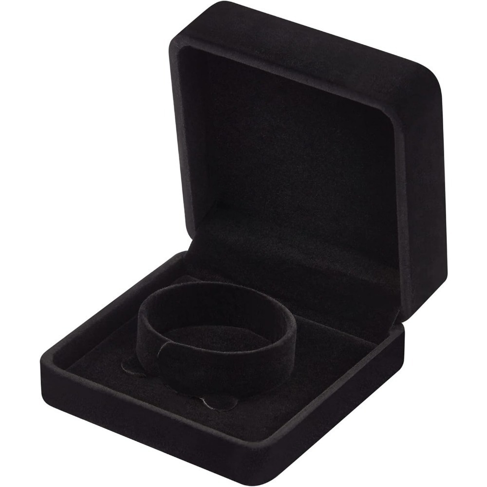 Image of 1pc - Velvet Bracelet Boxes For Jewelry Gift, Classic Jewelry Box Storage Case Organizer Holder For Wedding, Engagement, Proposal, Birthday And Anniversary