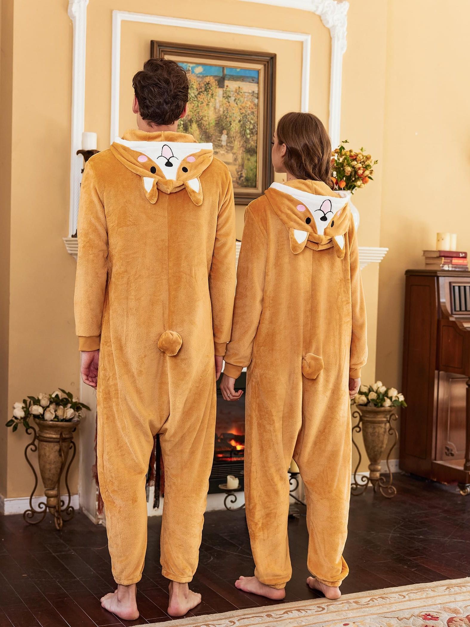 adult onesie animal onesie pajamas full zip hooded full Temu