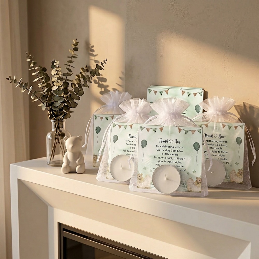 50 Sets Cute Bear Themed Tealight Candle Favors