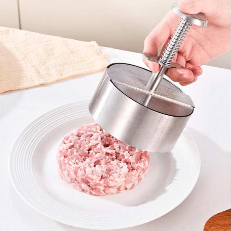 Produktbild von Runde Smash-Burgerpresse Aus Edelstahl 15 Cm – Für Saftige Patties, Steaks & Sandwiches, Spülmaschinenfest