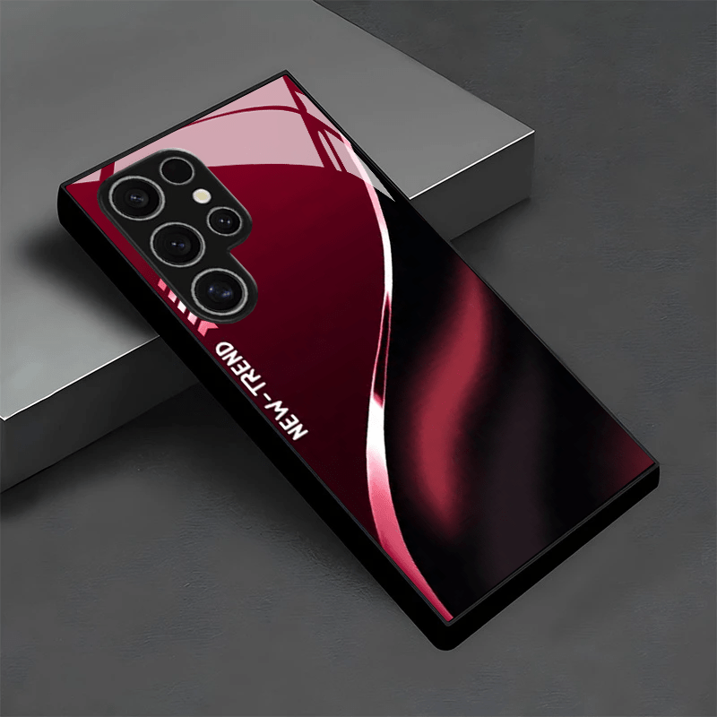TEMU Phone Case: Fashionable And Simple Wine Gradient Pattern, High-definition Creative New Full-coverage Glass Protective Case. Suitable For/s21
