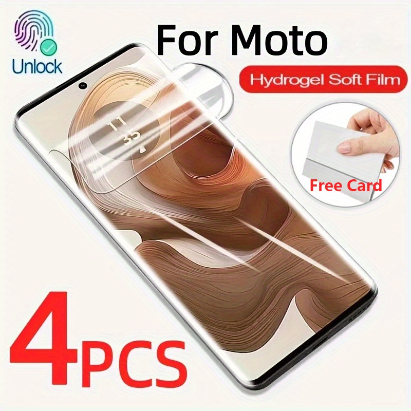 E-shop 4 Stk. ultradünne HD weiche Hydrogel-Folie für gebogene Bildschirme, kompatibel mit MOTO Edge 60, 50 Fusion (60=60S), G85, 50 Neo, 50 Pro, 60