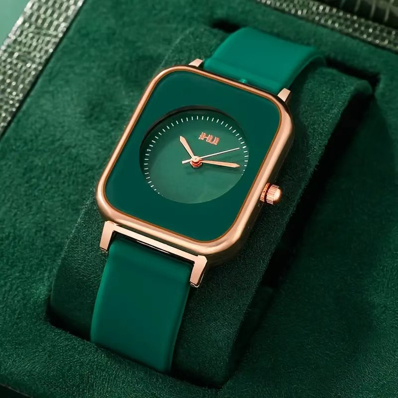 Ladies' Stylish Casual Business Quartz Watch, Featuring a Simulated Dial, Silicone Strap, Alloy Case, And Button Battery (Excluding Watch Box)