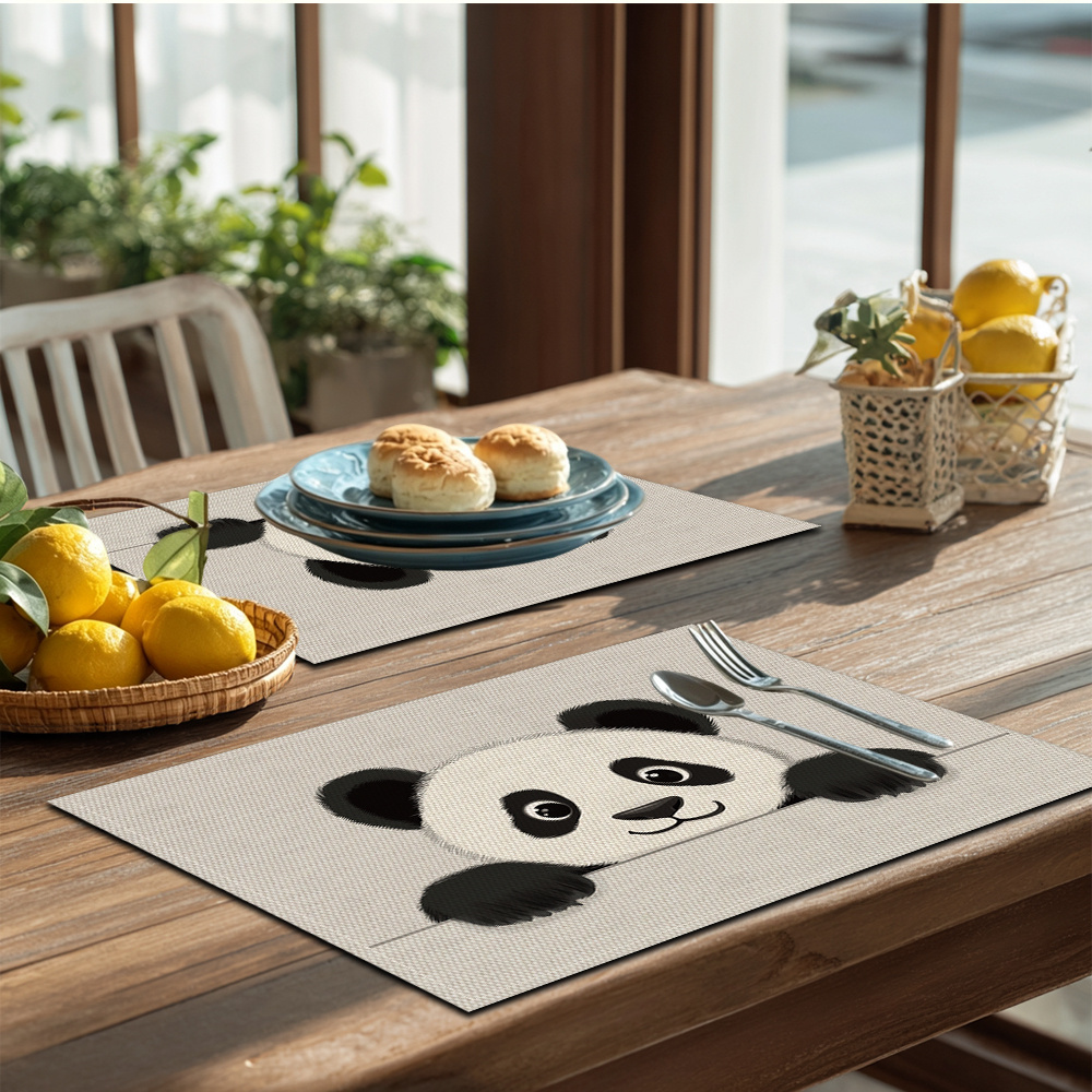 Cute Panda Patterned Placemats For Festive Dining Table Decor_voghion.com