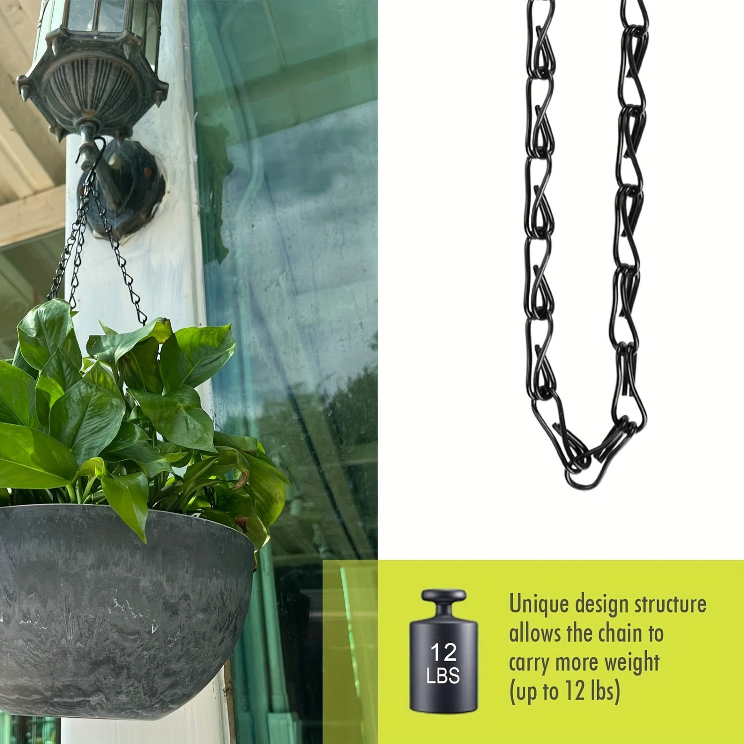 4 8pcs 10 inch metal plant hanging chains s hooks - Temu